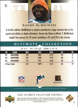2005 Upper Deck Ultimate Collection #51 Randy McMichael Back