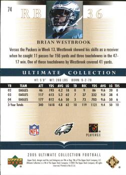 2005 Upper Deck Ultimate Collection #74 Brian Westbrook Back