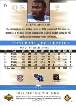 2005 Upper Deck Ultimate Collection #95 Steve McNair Back