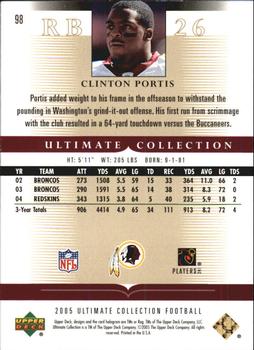 2005 Upper Deck Ultimate Collection #98 Clinton Portis Back