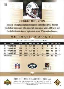 2005 Upper Deck Ultimate Collection #115 Cedric Houston Back