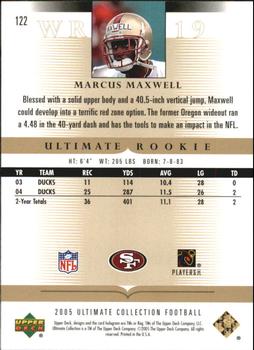 2005 Upper Deck Ultimate Collection #122 Marcus Maxwell Back