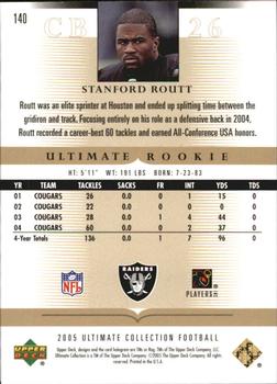 2005 Upper Deck Ultimate Collection #140 Stanford Routt Back