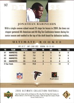 2005 Upper Deck Ultimate Collection #147 Jonathan Babineaux Back