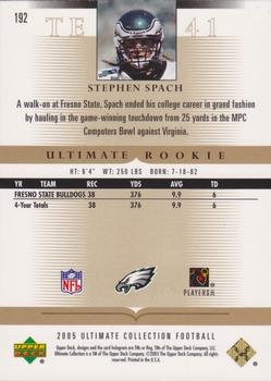 2005 Upper Deck Ultimate Collection #192 Stephen Spach Back