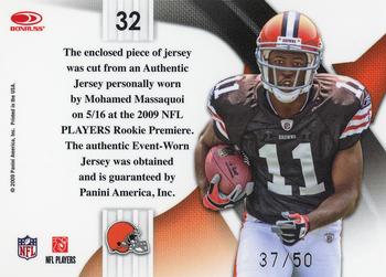2009 Playoff National Treasures - Rookie Colossal Materials #32 Mohamed Massaquoi Back