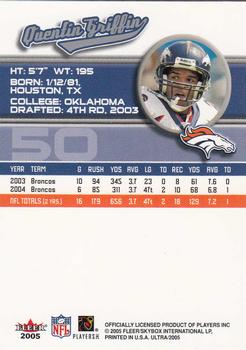 2005 Ultra #50 Quentin Griffin Back
