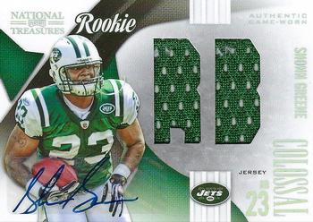 2009 Playoff National Treasures - Rookie Colossal Materials Signatures Position #25 Shonn Greene Front