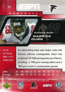 2005 Upper Deck ESPN #5 Warrick Dunn Back