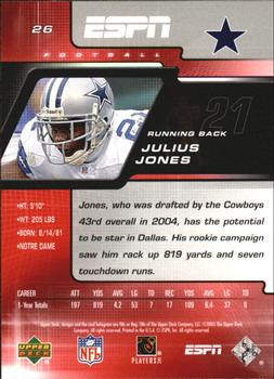 2005 Upper Deck ESPN #26 Julius Jones Back