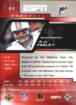 2005 Upper Deck ESPN #53 A.J. Feeley Back