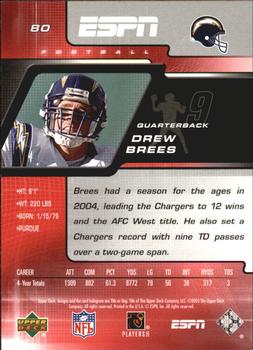 2005 Upper Deck ESPN #80 Drew Brees Back