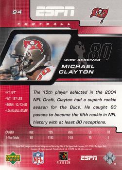 2005 Upper Deck ESPN #94 Michael Clayton Back