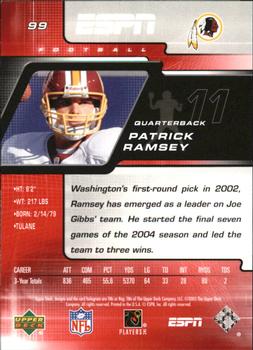 2005 Upper Deck ESPN #99 Patrick Ramsey Back