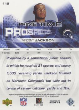 2005 Upper Deck ESPN #112 Vincent Jackson Back