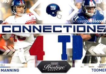 2009 Playoff Prestige - Connections Materials #20 Eli Manning / Amani Toomer Front