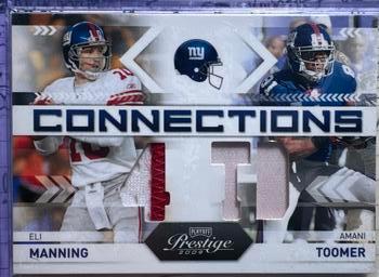 2009 Playoff Prestige - Connections Materials Prime #20 Eli Manning / Amani Toomer Front
