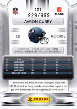 2009 Playoff Prestige - Draft Picks Light Blue #101 Aaron Curry Back