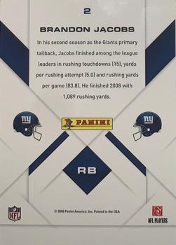 2009 Playoff Prestige - Inside the Numbers #2 Brandon Jacobs Back