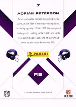 2009 Playoff Prestige - Inside the Numbers #7 Adrian Peterson Back