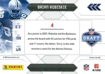 2009 Playoff Prestige - NFL Draft #4 Brian Robiskie Back