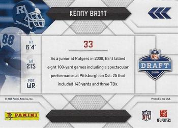 2009 Playoff Prestige - NFL Draft #33 Kenny Britt Back