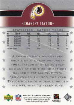 2005 Upper Deck Legends #1 Charley Taylor Back