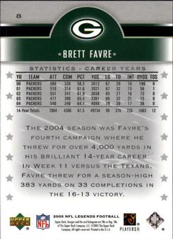2005 Upper Deck Legends #8 Brett Favre Back