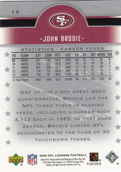 2005 Upper Deck Legends #12 John Brodie Back