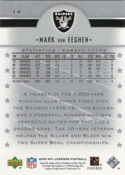 2005 Upper Deck Legends #14 Mark Van Eeghen Back