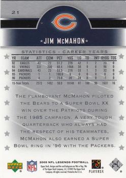 2005 Upper Deck Legends #21 Jim McMahon Back