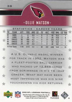 2005 Upper Deck Legends #36 Ollie Matson Back