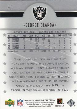 2005 Upper Deck Legends #44 George Blanda Back