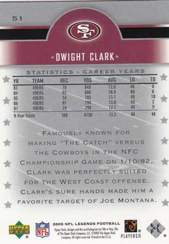 2005 Upper Deck Legends #51 Dwight Clark Back