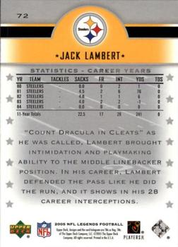 2005 Upper Deck Legends #72 Jack Lambert Back