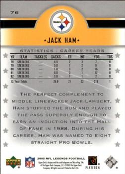 2005 Upper Deck Legends #76 Jack Ham Back