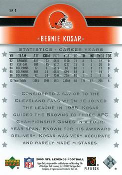 2005 Upper Deck Legends #91 Bernie Kosar Back