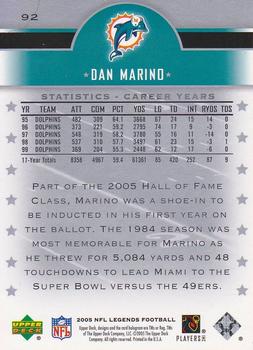 2005 Upper Deck Legends #92 Dan Marino Back