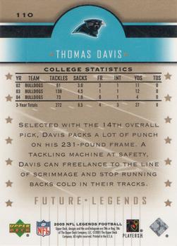 2005 Upper Deck Legends #110 Thomas Davis Back