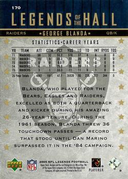 2005 Upper Deck Legends #170 George Blanda Back