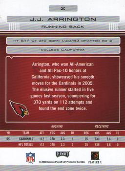2006 Playoff Absolute Memorabilia #2 J.J. Arrington Back