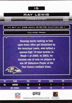 2006 Playoff Absolute Memorabilia #15 Ray Lewis Back