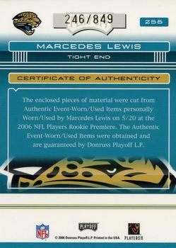 2006 Playoff Absolute Memorabilia #256 Marcedes Lewis Back