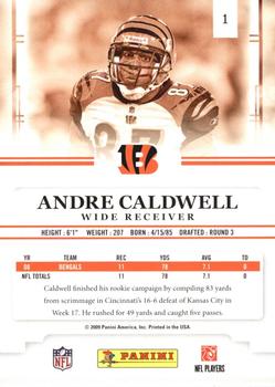 2009 Playoff Prestige - Rookie Review #1 Andre Caldwell Back