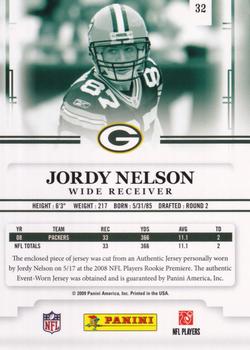 2009 Playoff Prestige - Rookie Review Materials #32 Jordy Nelson Back
