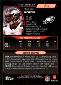 2006 Bowman #79 Reggie Brown Back