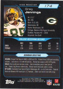 2006 Bowman #174 Greg Jennings Back