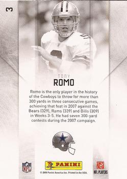 2009 Playoff Prestige - Stars of the NFL #3 Tony Romo Back