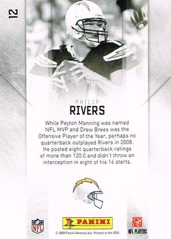 2009 Playoff Prestige - Stars of the NFL #12 Philip Rivers Back