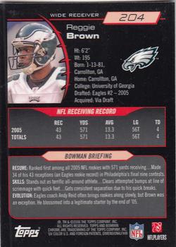 2006 Bowman Chrome #204 Reggie Brown Back